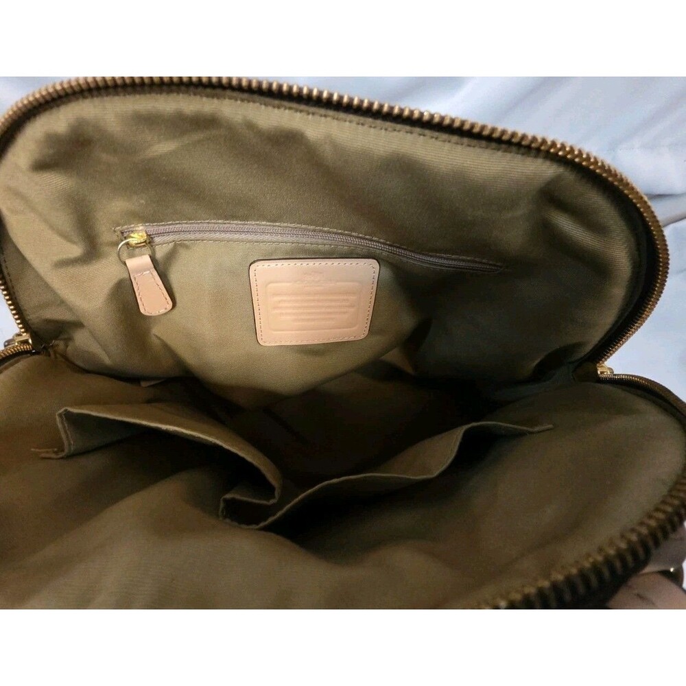 Coach Signature Peyton Cora Domed Satchel Bag Brown Coated Canvas F26184 - Picture 11 of 16